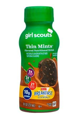 Carnation Breakfast Essentials: Carnation-8oz-2024-BFastEssential-GirlScouts-ThinMints-Front