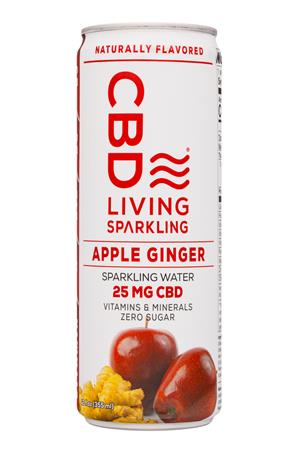 CBD Living: CBDLiving-12oz-2020-SparklingWater-AppleGinger-Front