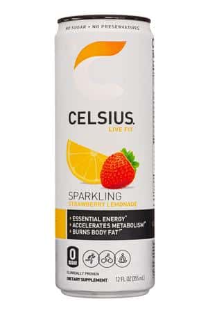 CELSIUS : Celsius-12oz-2022-Sparkling-StrawbLemonade-Front