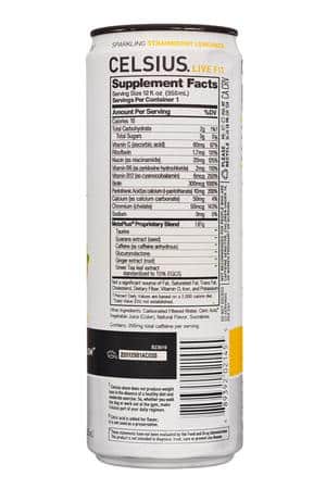CELSIUS : Celsius-12oz-2022-Sparkling-StrawbLemonade-Facts