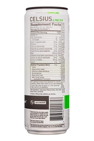 CELSIUS : Celsius-12oz-2023-Sparkling-LemonLime-Facts