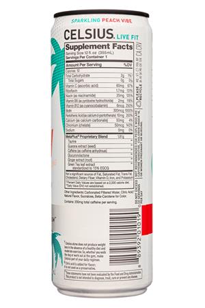 CELSIUS : Celsius-12oz-2021-Vibe-Peach-Facts