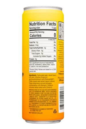 CENTR : Centr-12oz-2023-SparklingCitrusWater-EnhancedCaffeine-Facts