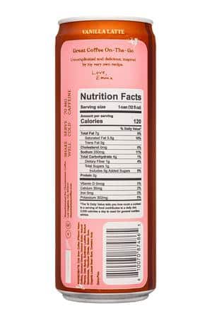 Chamberlain Coffee: ChamberlainCoffee-12oz-2023-Latte-Vanilla-Facts