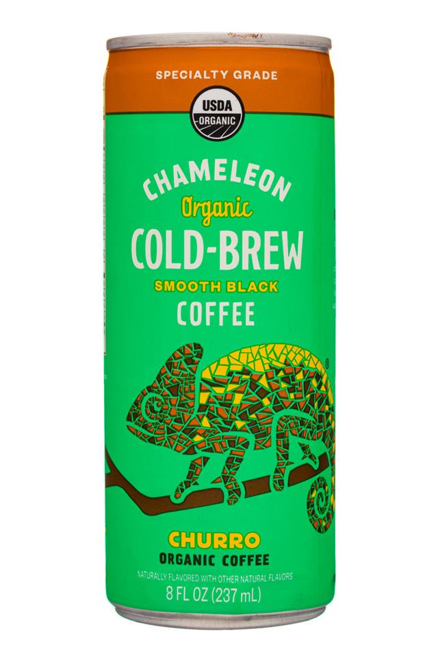 Chameleon Cold-Brew: Chameleon-8ozCan-SmoothBlack-Churro-Front