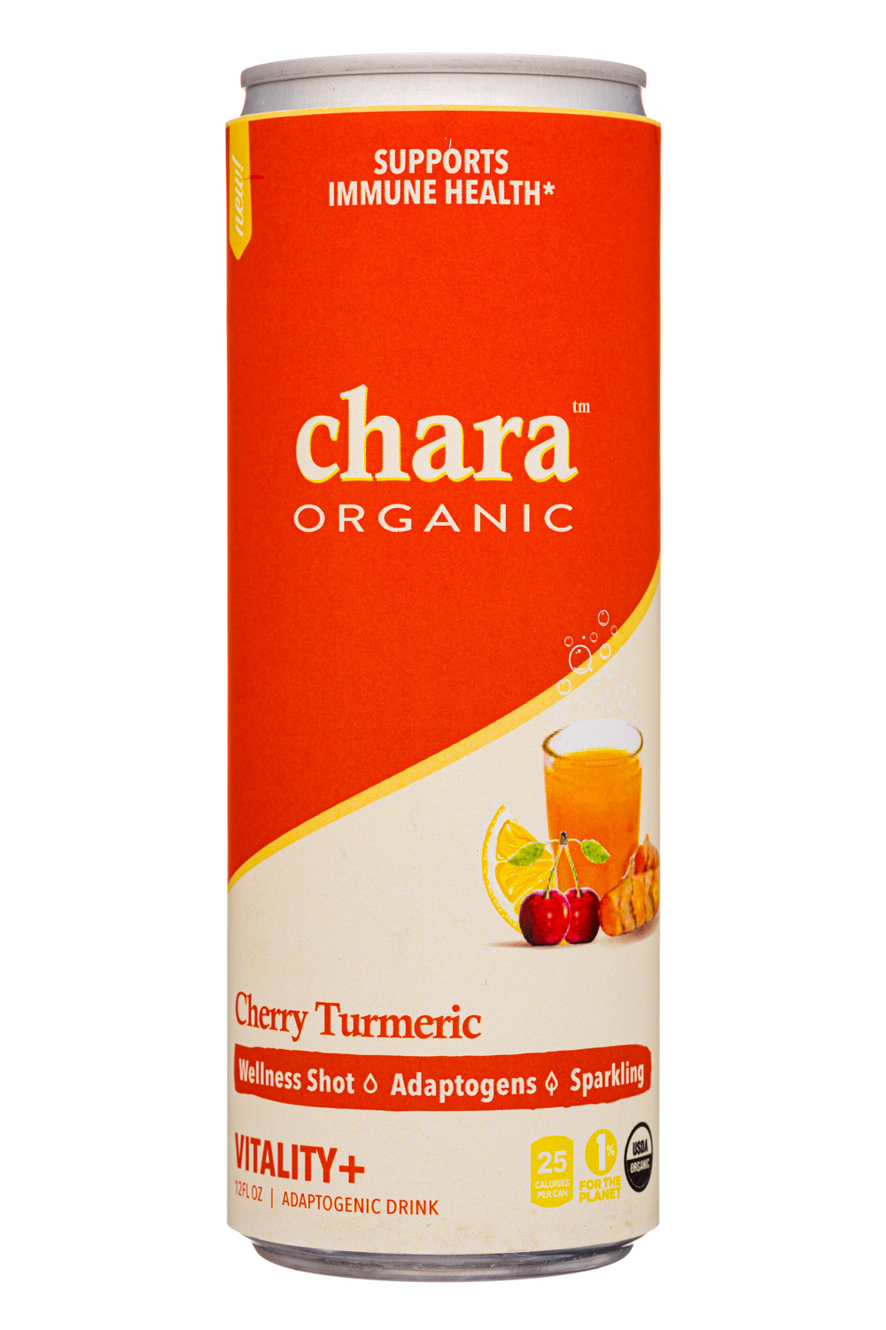 Chara Organic: CharaOrganic-12oz-WellnessShot-CherryTurmeric-Front