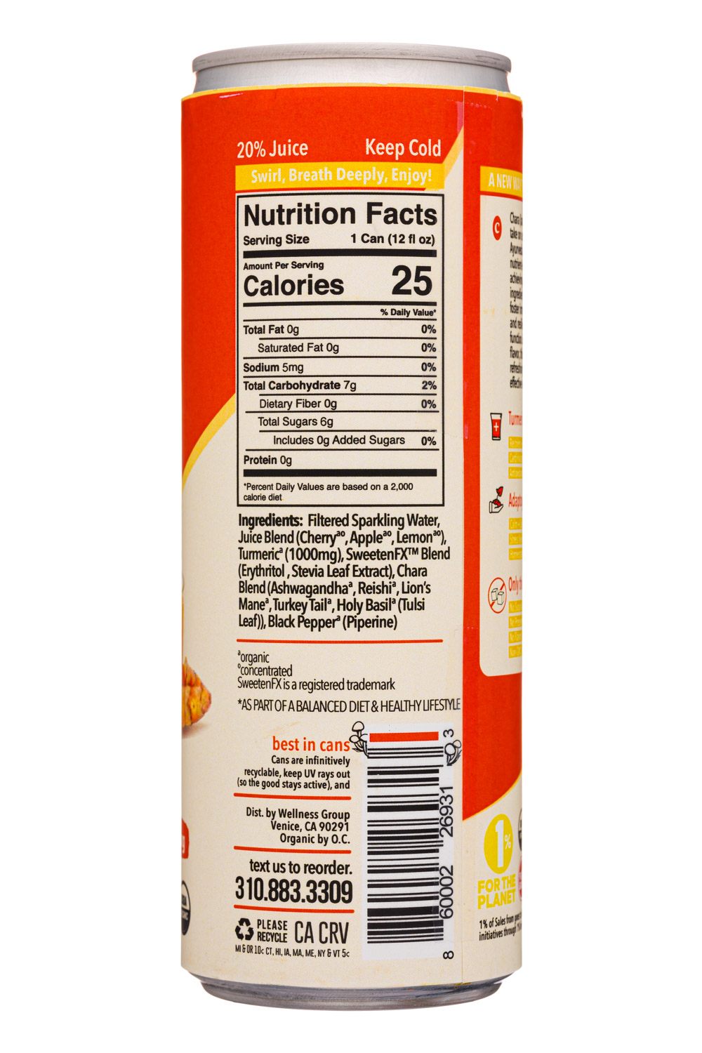 Chara Organic: CharaOrganic-12oz-WellnessShot-CherryTurmeric-Facts