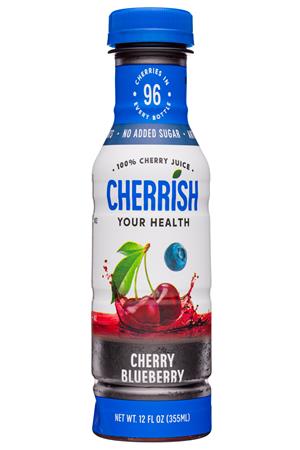 Cherrish Your Health: Cherish-12oz-2020-Juice-CherryBlueb-Front