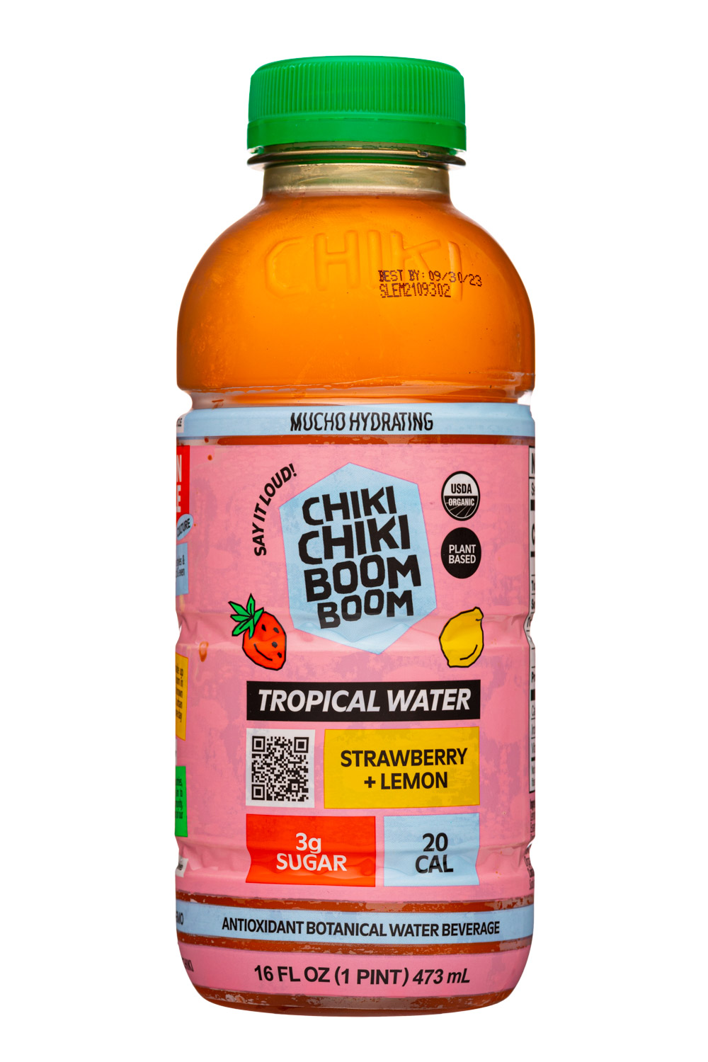 Chiki Chiki Boom Boom : ChikiChikiBoomBoom-16oz-2023-TropicalWater-StrawbLemon-Front