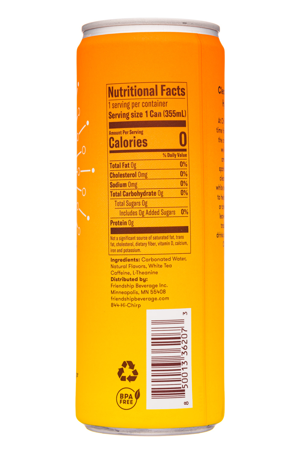 Chirp: Chirp-12oz-2020-SparklingEnergyWater-GoldMango-Facts