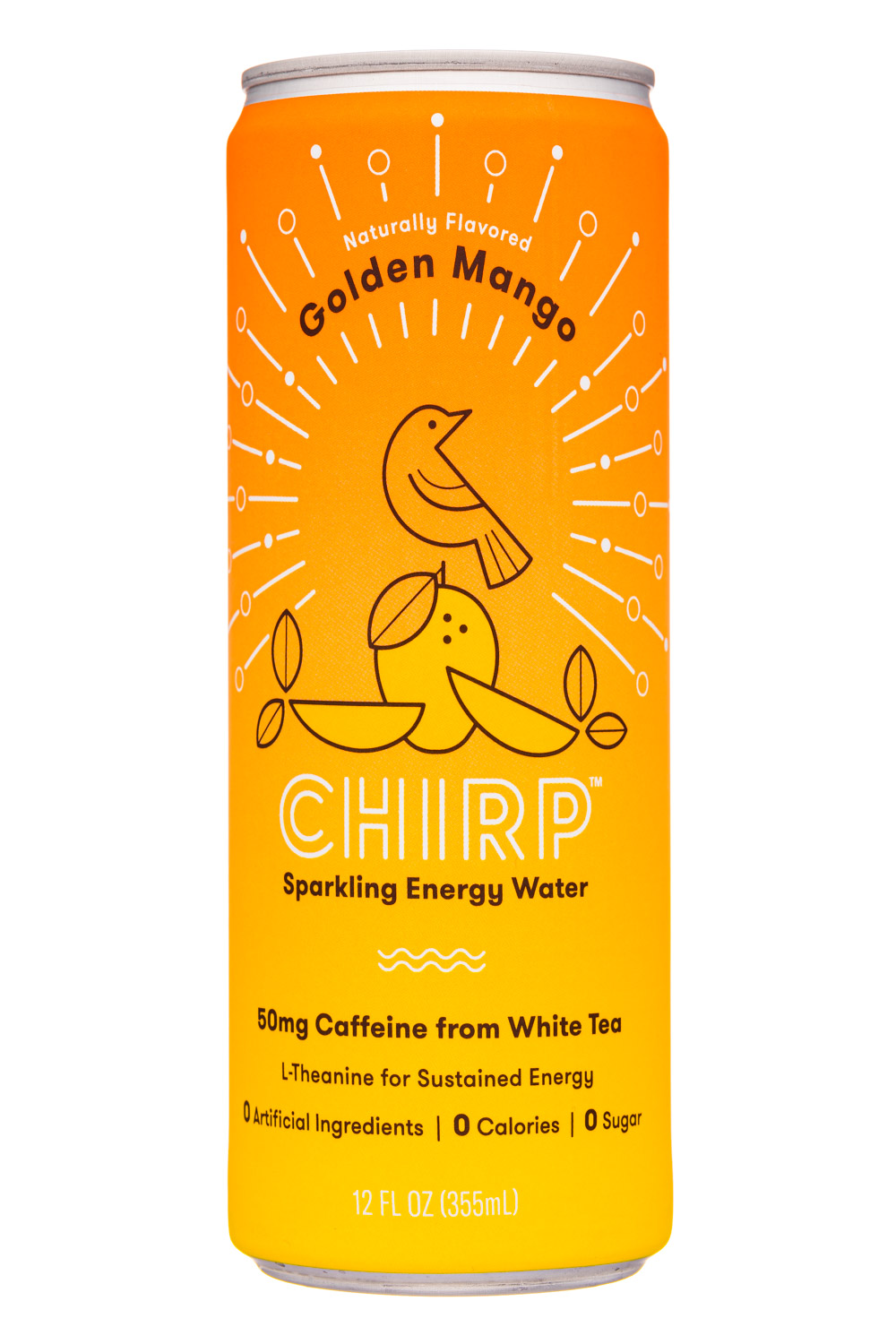 Chirp: Chirp-12oz-2020-SparklingEnergyWater-GoldMango-Front