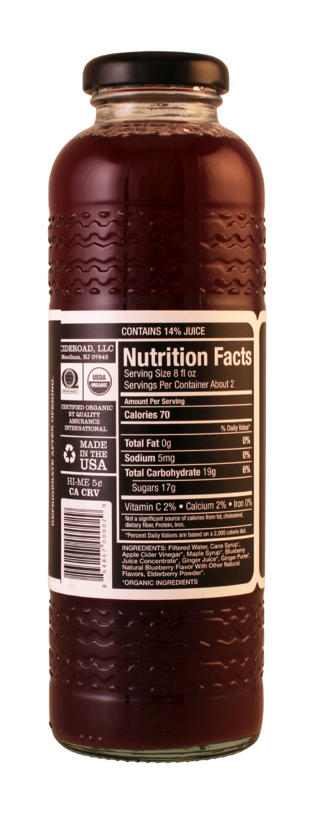 CideRoad Organic Switchel: CideRoad Blueberry Facts