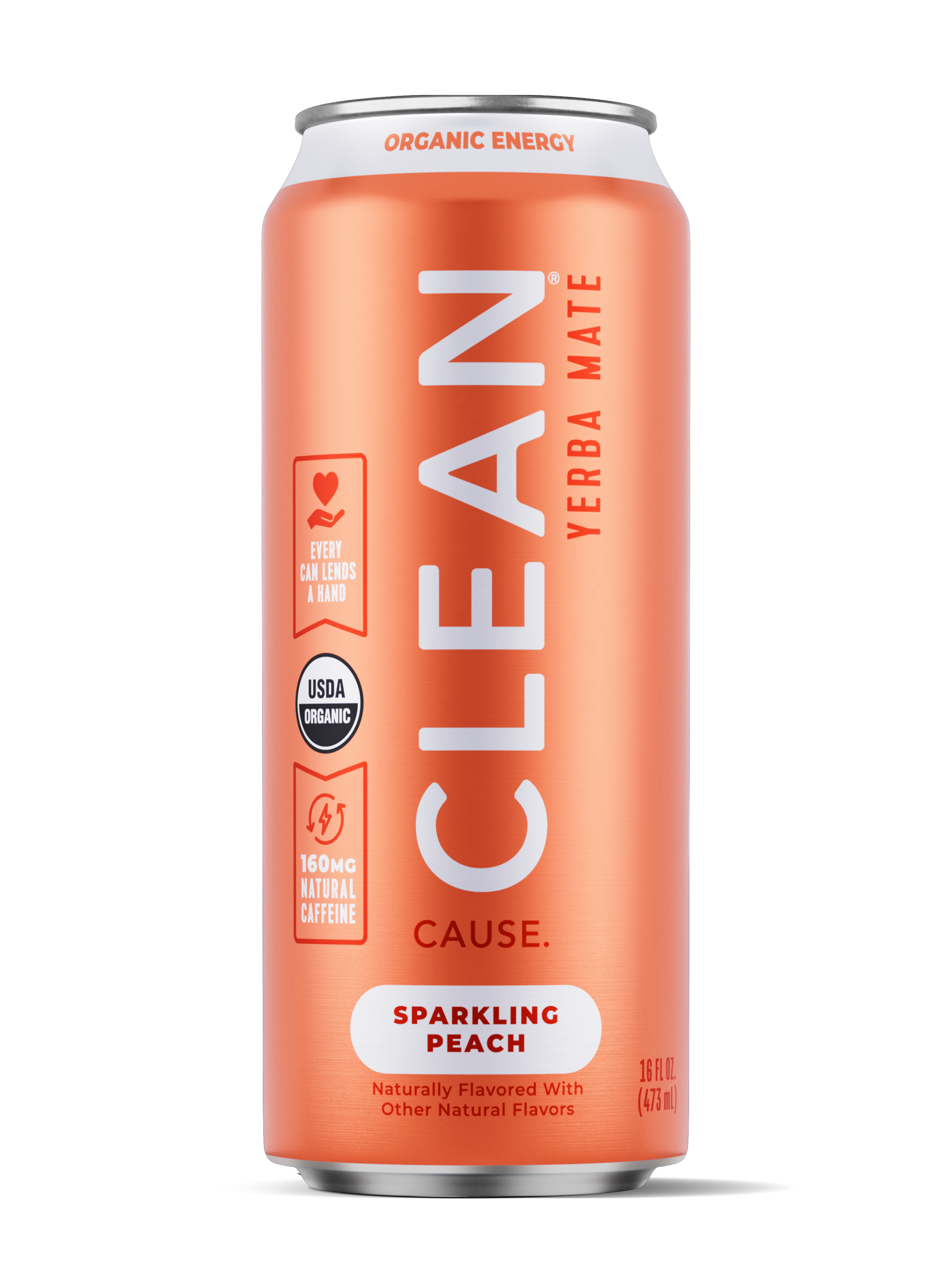 Peach Organic Sparkling Yerba Mate