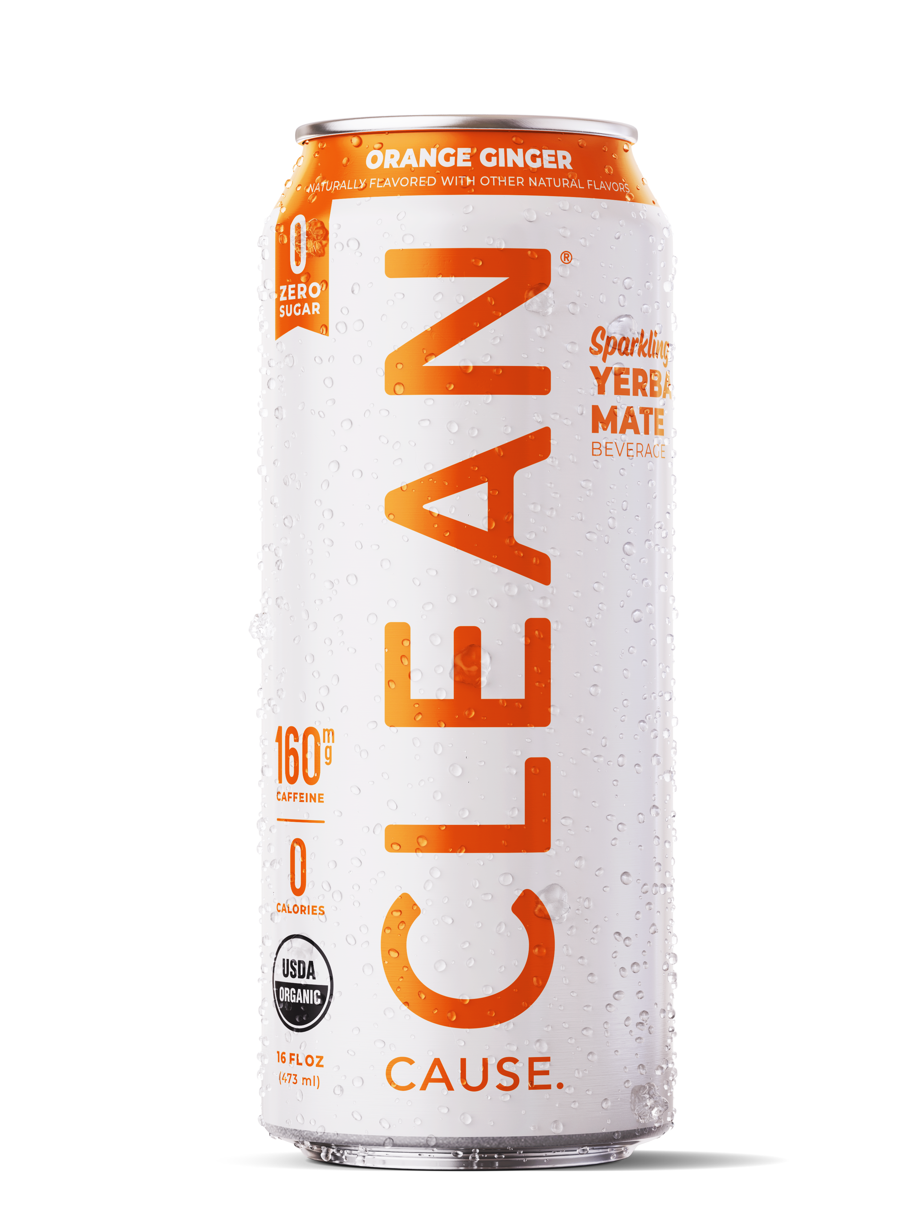 Clean Cause: Photo of Orange Ginger Zero Calorie Organic Sparkling Yerba Mate - Clean Cause (uploaded by company)