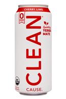 Clean Cause: CleanCause-16oz-SparklingYerbaMate-ZeroSugar-CherryLime-Front
