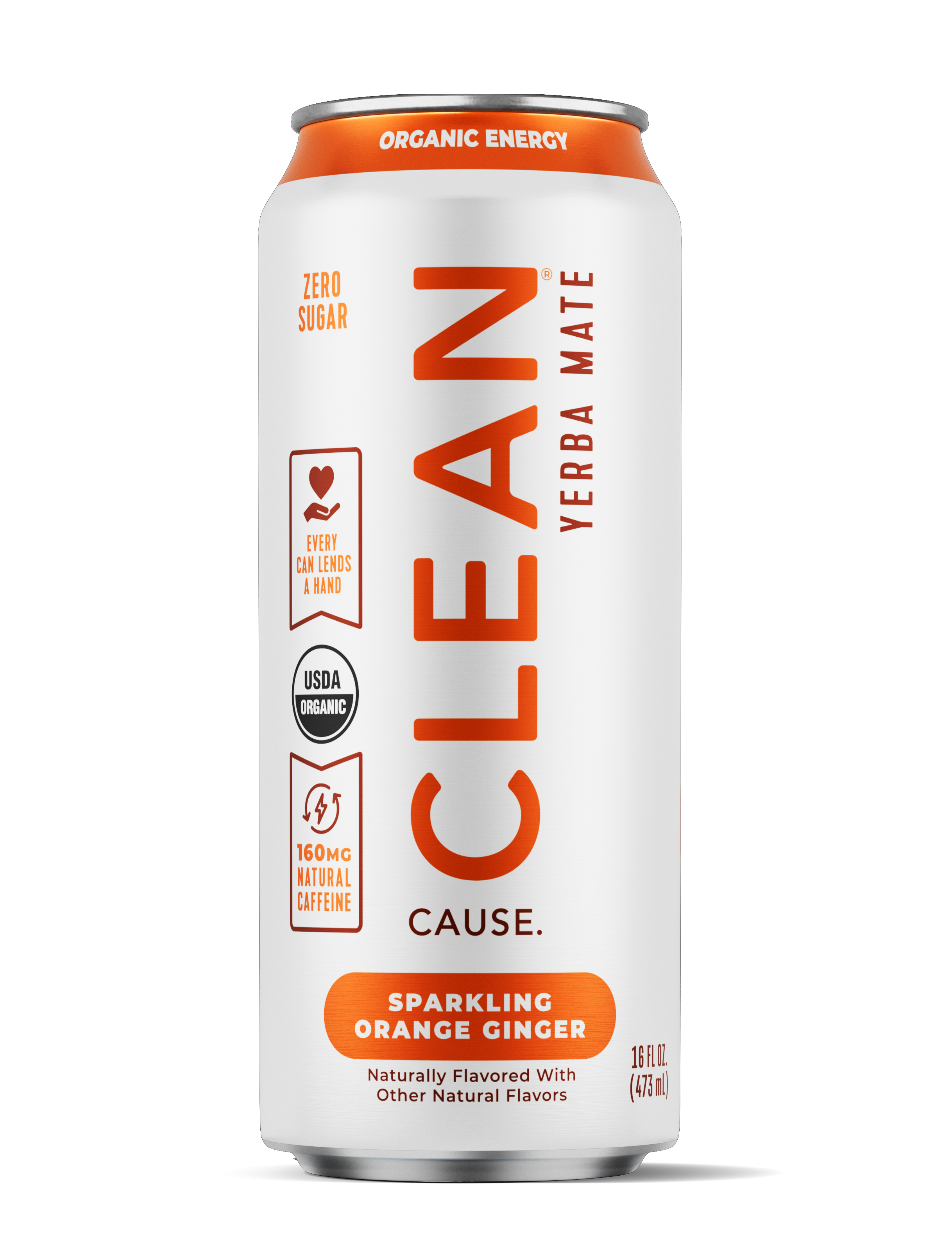 Clean Cause: Photo of Orange Ginger Zero Calorie Organic Sparkling Yerba Mate - Clean Cause (uploaded by company)