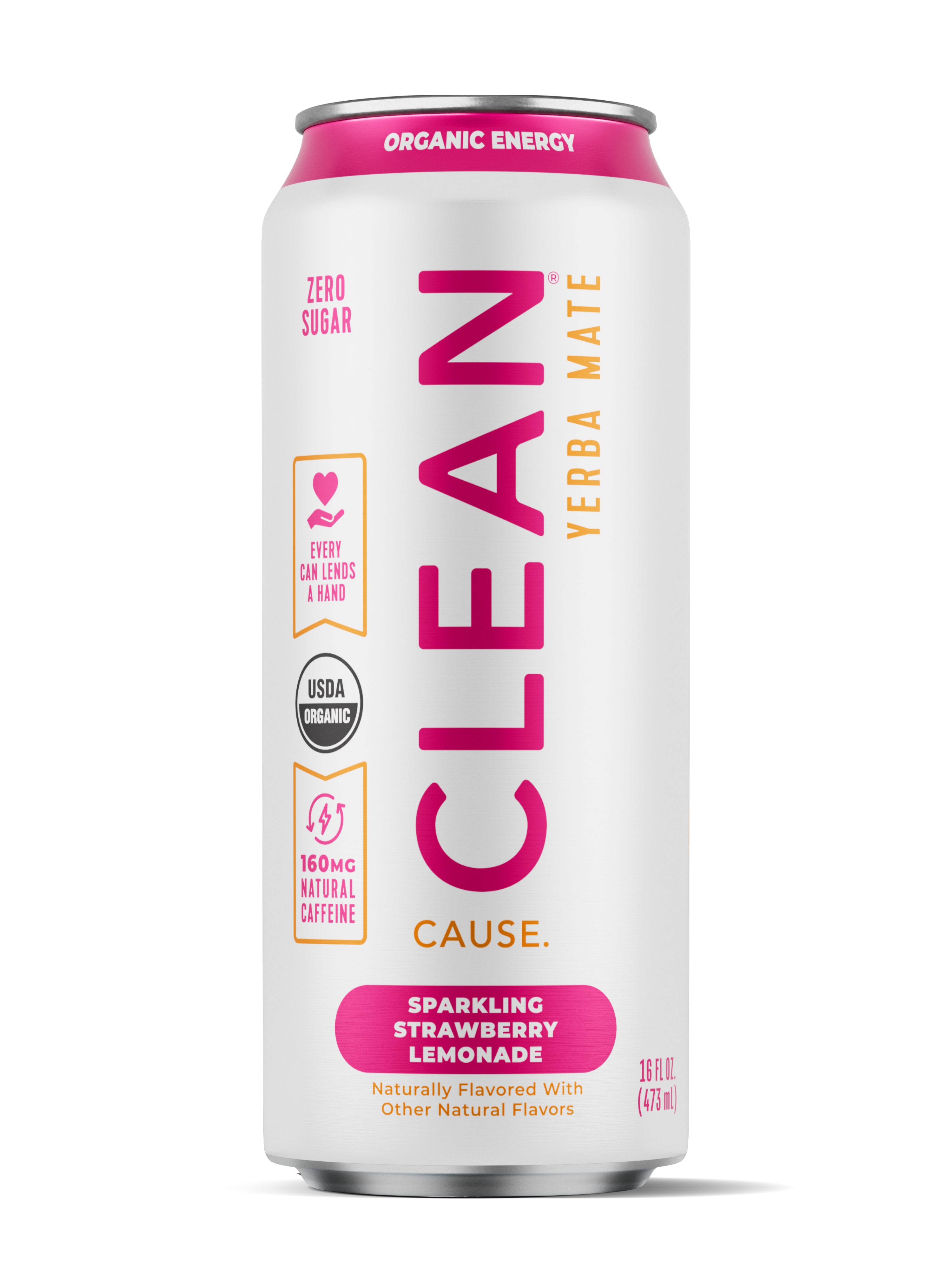 Clean Cause: Photo of Strawberry Lemonade Zero Calorie Sparkling Organic Yerba Mate - Clean Cause (uploaded by company)