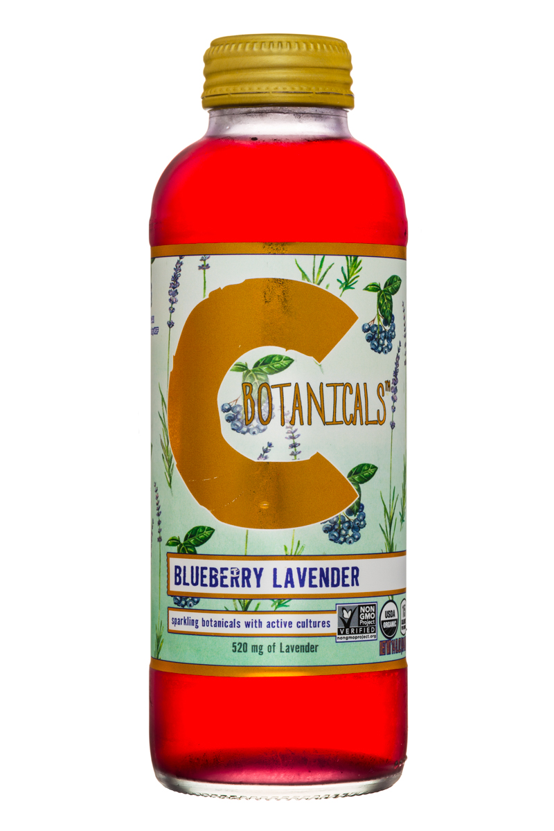 Clearly Kombucha: CBotanicals-14oz-Sparkling-BlueberryLavender-Front