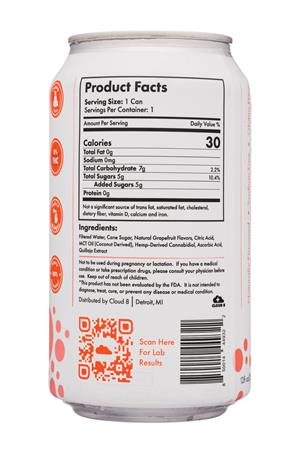 Cloud 8: Cloud8-12oz-2020-InfusedSeltzer-Grapeftuit-Facts