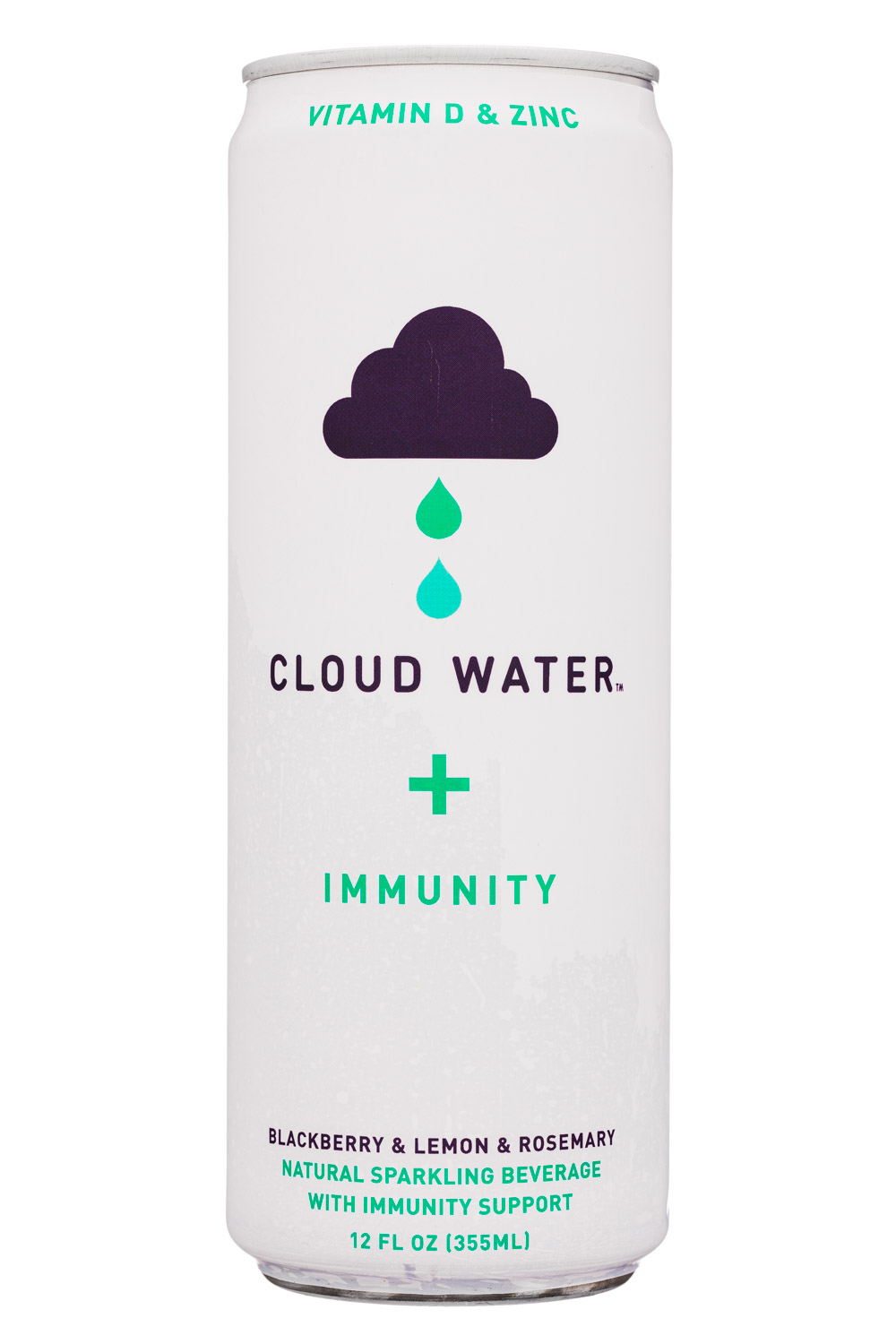 Cloud Water CBD: CloudWater-12oz-2021-Immunity-BlackberryLemonRose-Front