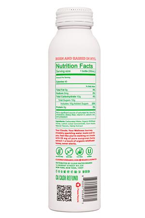 Cloud Water CBD: CloudWater-12oz-2022-SparklingHemp-WatermelonGinger-Facts