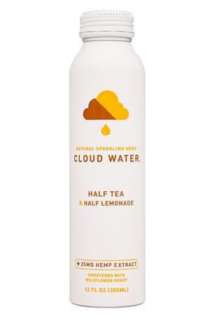 Cloud Water CBD: CloudWater-12oz-2022-SparklingHemp-HalfTea-Front