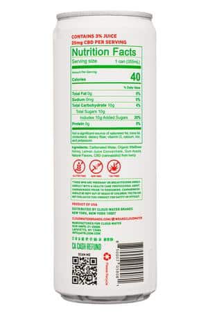 Cloud Water CBD: CloudWater-12oz-2023-SparklingCBD-WaterGinger-Facts