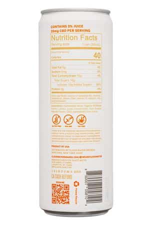 Cloud Water CBD: CloudWater-12oz-2023-SparklingCBD-BloodOrangeCoco-Facts