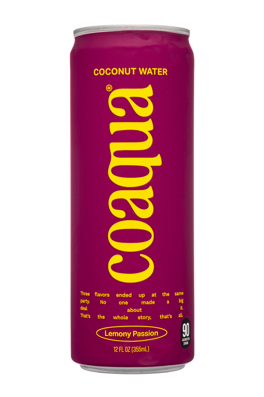 CoAqua: Coaqua-2025-12oz-CoconutWater-LemonyPassion-Front
