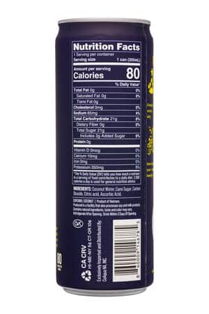 CoAqua: Coaqua-2025-12oz-CoconutWater-Sparkling-Facts