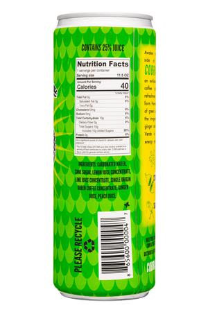 Cobra Verde: CobraVerde-12oz-2022-GreenCoffee-LemonLimeGinger-Facts
