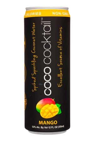 COCO Cocktail: CocoCocktail-12oz-2022-SpikedCocoWater-Mango-Front