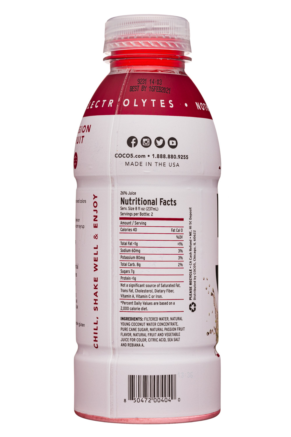 Coco5: Coco5-17oz-SportsHydration-PassionFruit-Facts