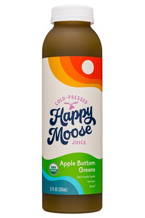Happy Moose Juice: HappyMoose-12oz-2021-CPJuice-AppleBottomGreens-Front