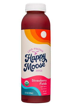 Happy Moose Juice: HappyMoose-12oz-2021-CPJuice-StrawbFields-Front