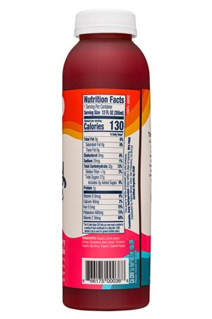 Happy Moose Juice: HappyMoose-12oz-2021-CPJuice-StrawbFields-Facts
