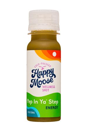 Happy Moose Juice: HappyMoose-2oz-2021-WellnessShot-PepInYaStep-Front