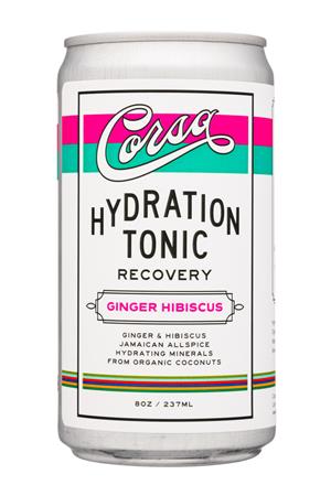 Corsa: Corsa-8oz-2021-HydrationTonic-GingerHibiscus-Front