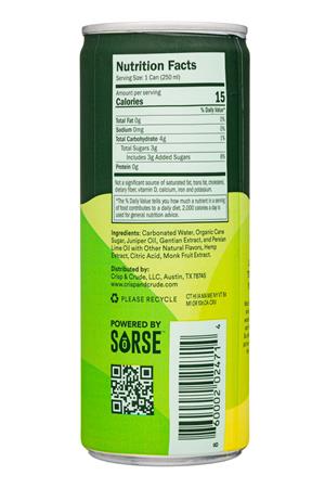 Crisp & Crude: Crisp&Crude-8oz-2022-NonAlcCocktail-OGTonic-20mg-Facts
