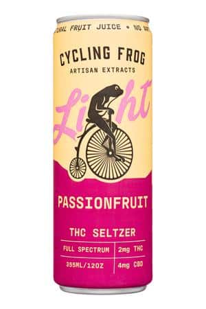 Cycling Frog: CyclingFrog-12oz-2023-THCSeltz-Passion-Front