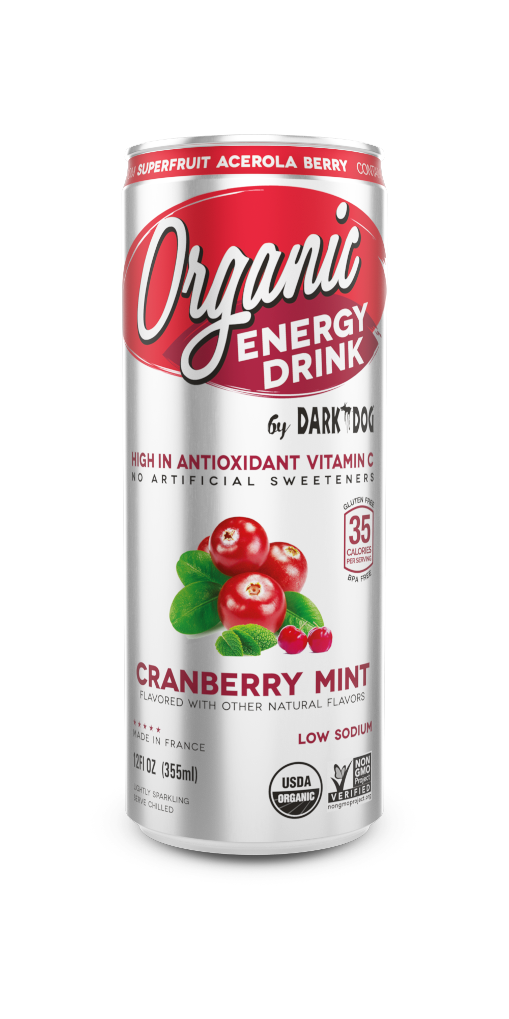 Dark Dog Organic Energy Drink: Photo of Cranberry Mint  - Dark Dog Organic Energy Drink (uploaded by company)