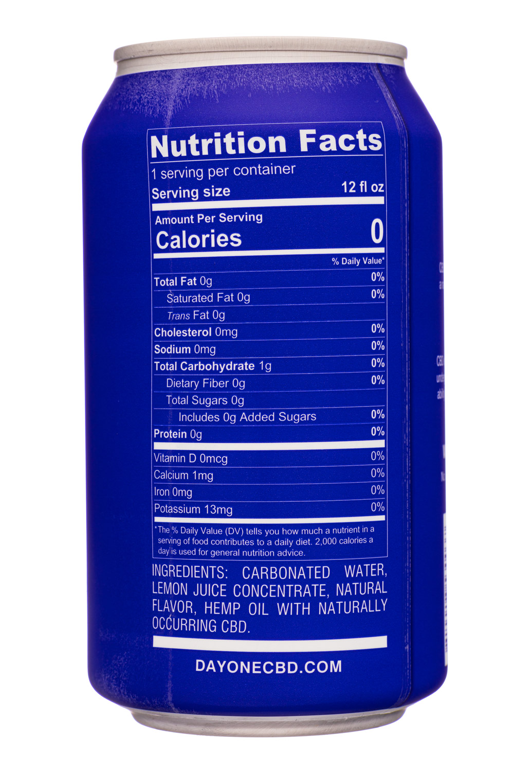 Day One: DayOne-12oz-SparklingCBDWater-Lemon-Facts