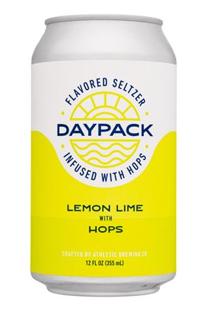 DayPack Sparkling Water: AthleticBrewing-12oz-2020-Daypack-HopSeltz-LemonLime-Front