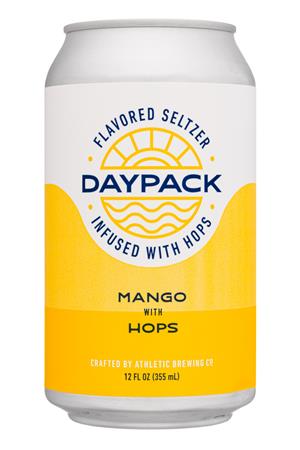 DayPack Sparkling Water: AthleticBrewing-12oz-2020-Daypack-HopSeltz-Mango-Front