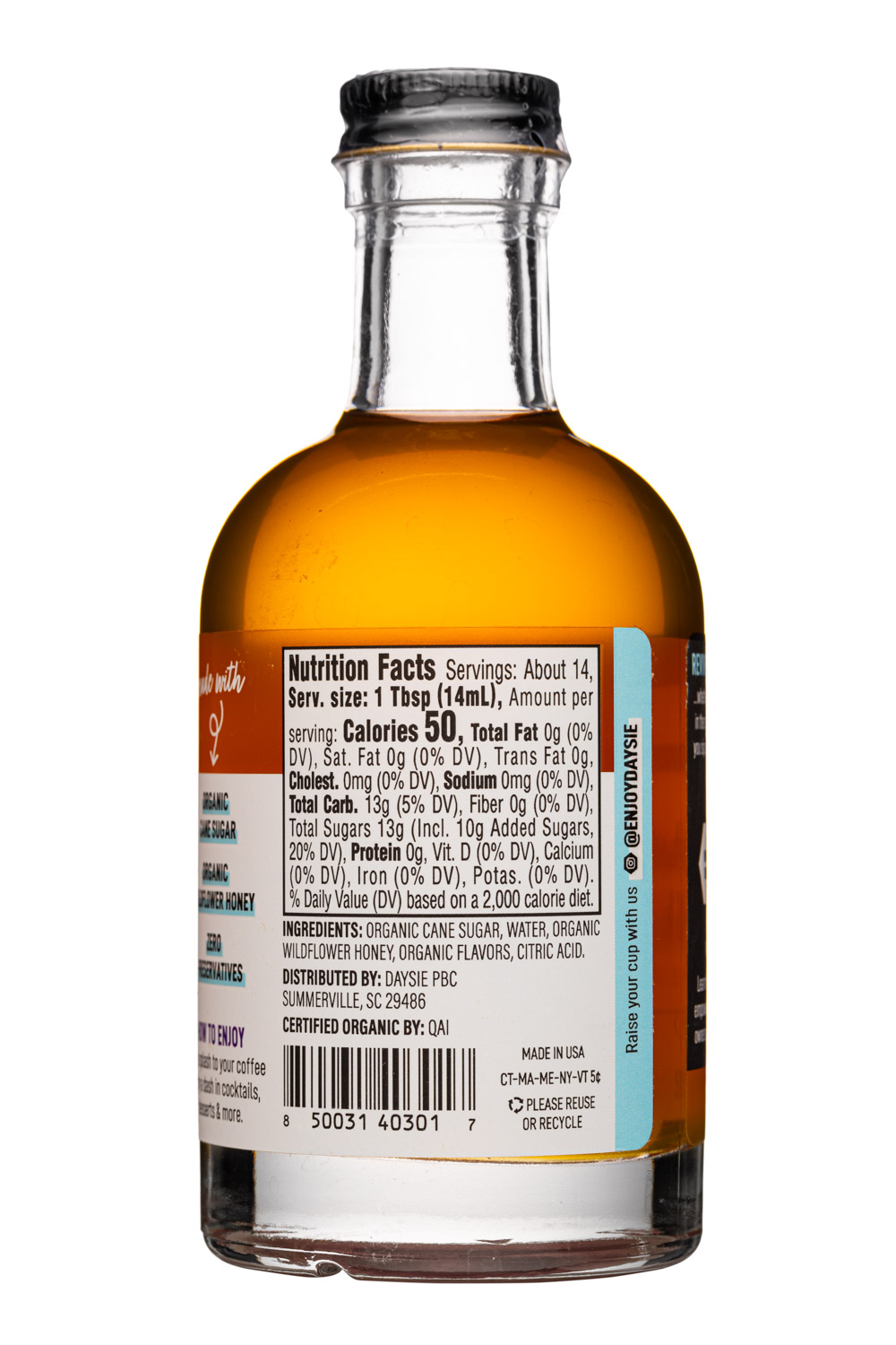 Daysie: Daysie-200ml-2023-Syrup-MadagascarVanilla-Facts