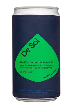 De Soi  Sparkling Non-Alcoholic Apertif: DeSoi-8oz-2022-Aperitif-PurpleLune-Front