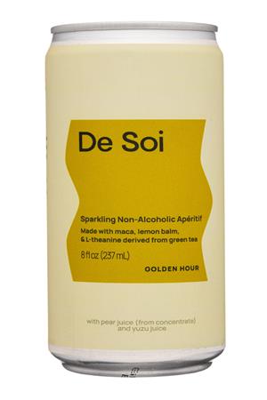 De Soi  Sparkling Non-Alcoholic Apertif: DeSoi-8oz-2022-Aperitif-GoldenHour-Front