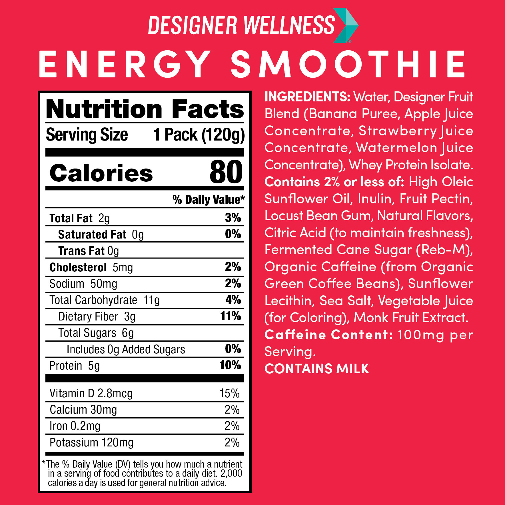 Designer Wellness: Photo of Designer Wellness Energy Smoothie - Strawberry Watermelon - Designer Wellness (uploaded by company)