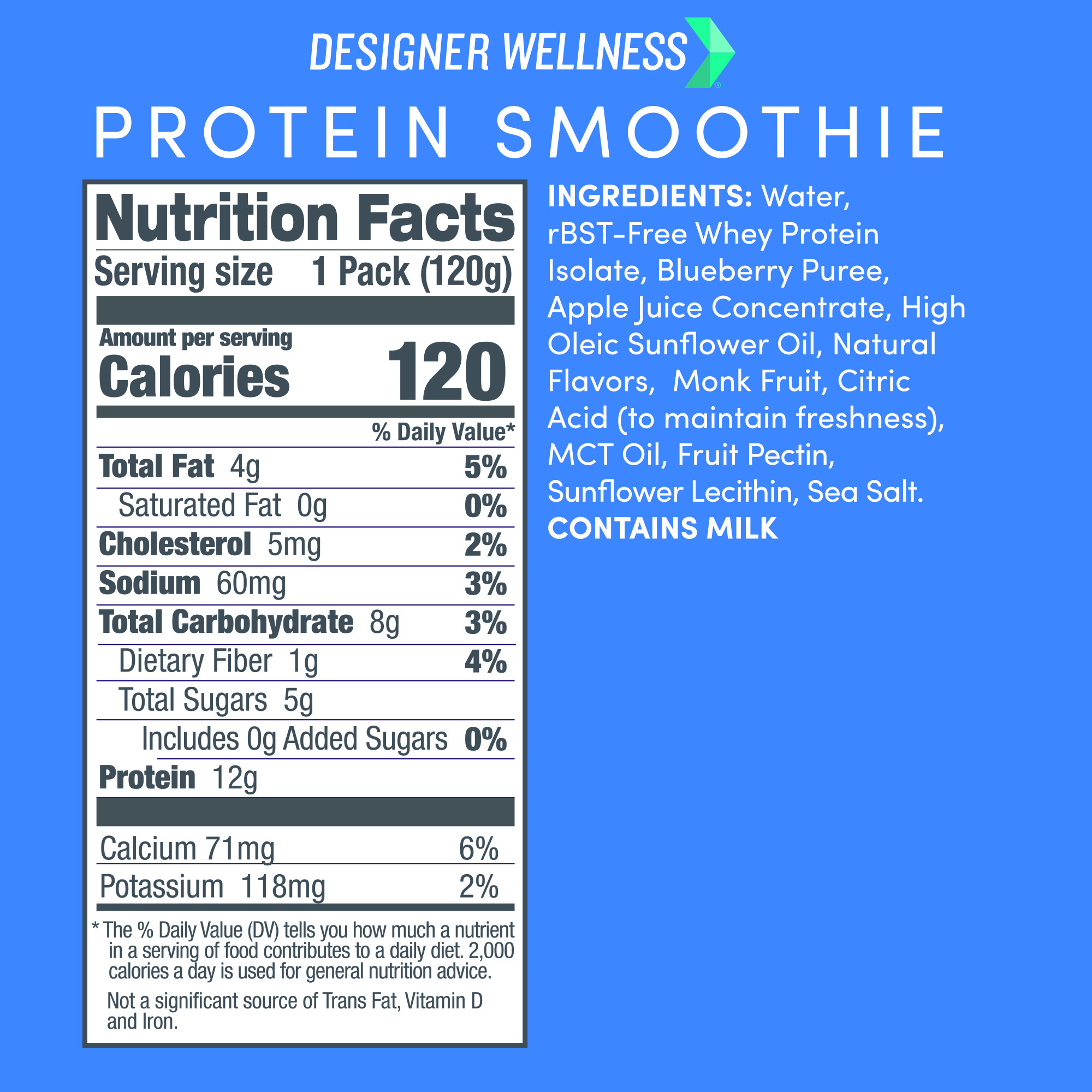 Designer Wellness: Photo of Designer Wellness: Designer Wellness Protein Smoothie - Blueberry Vanilla - Designer Wellness (uploaded by company)