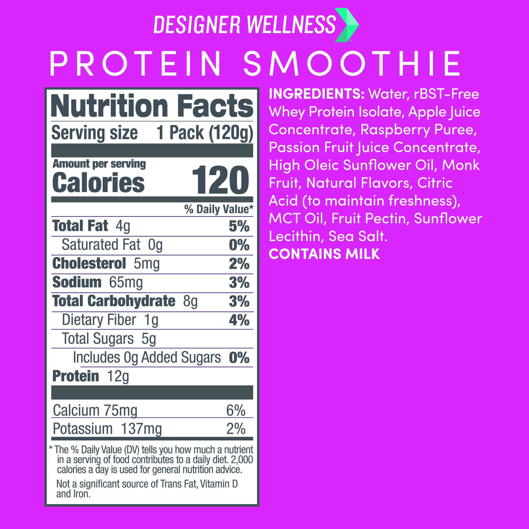 Designer Wellness: Photo of Designer Wellness Protein Smoothie - Raspberry Passionfruit - Designer Wellness (uploaded by company)